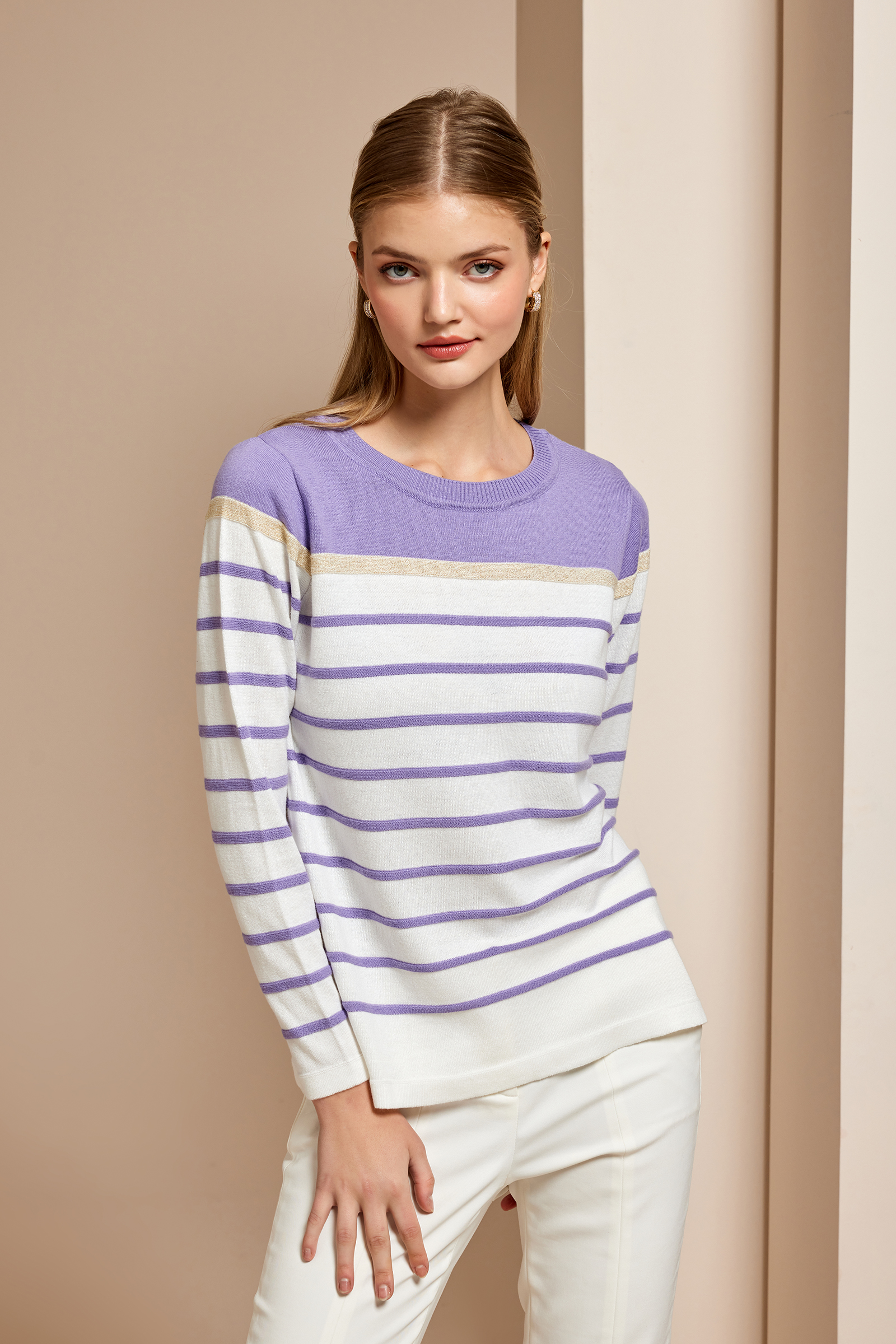 Çizgili Triko Bluz