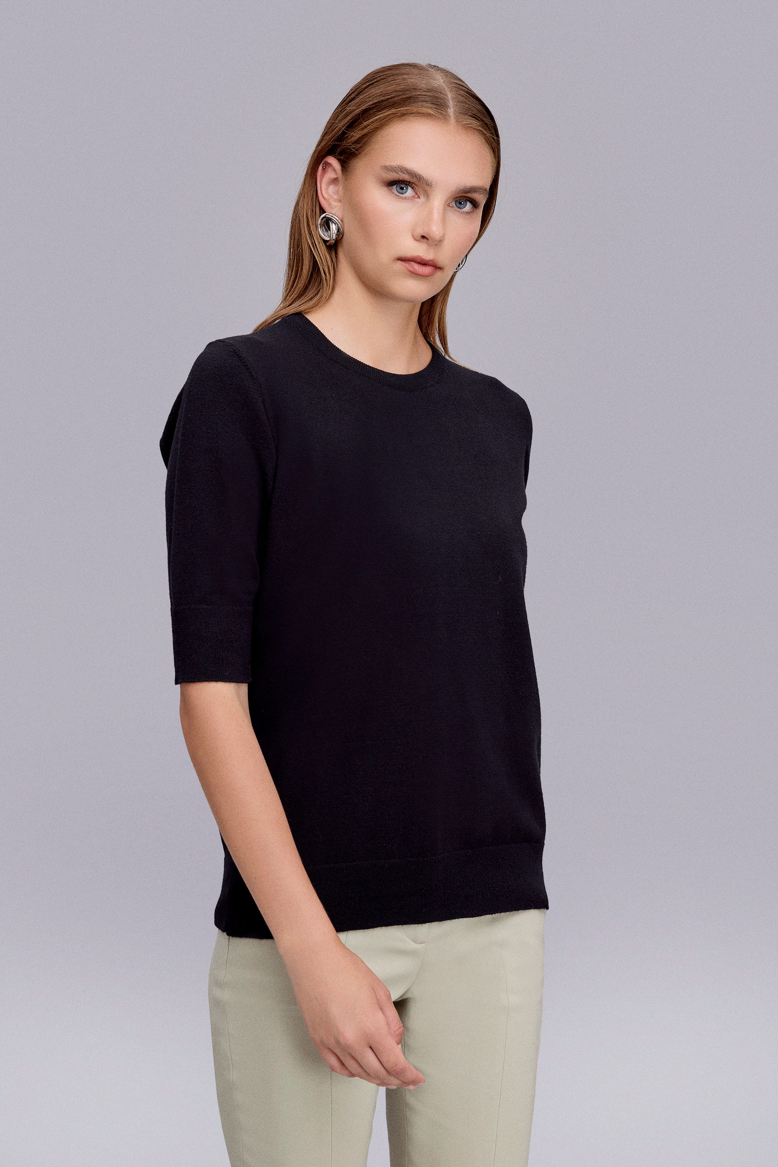 Yarım Kollu Triko Bluz