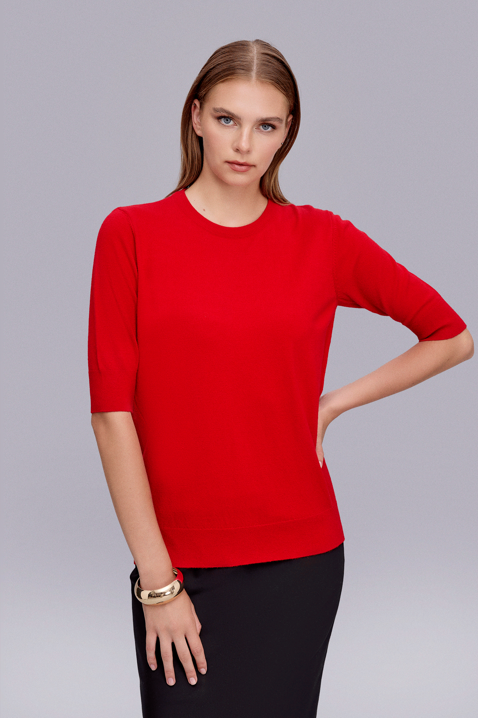 Yarım Kollu Triko Bluz