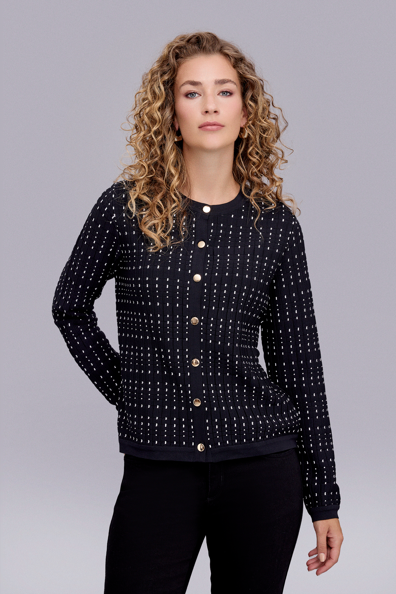 Düğme Detaylı Triko Hırka