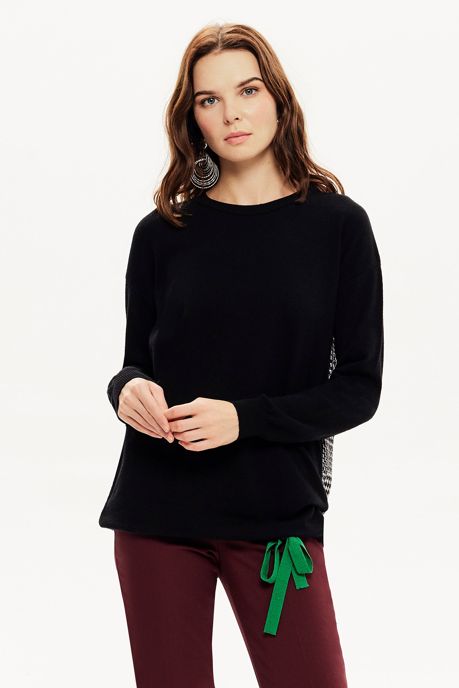 Bağcıklı Triko Bluz