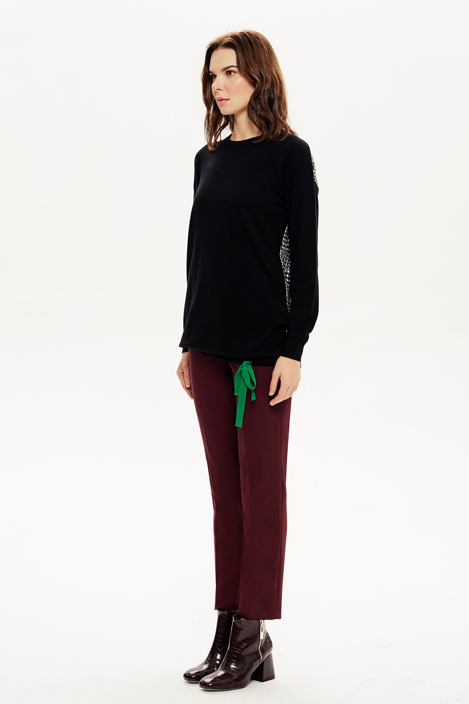 Bağcıklı Triko Bluz