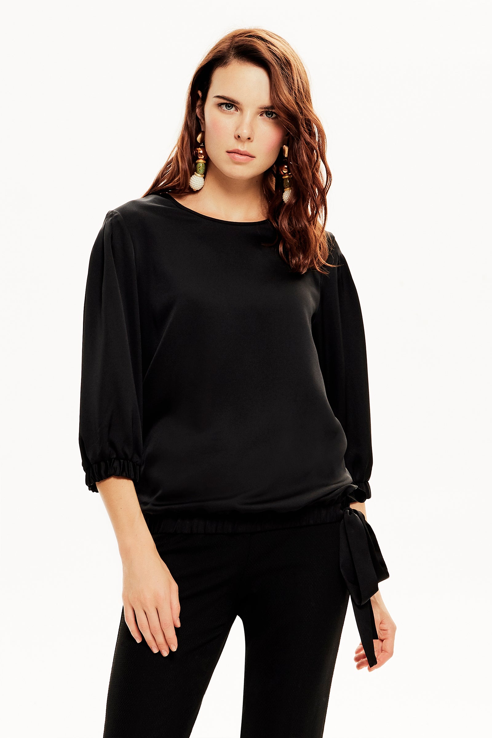 Bağcıklı Truvakar Kol Bluz