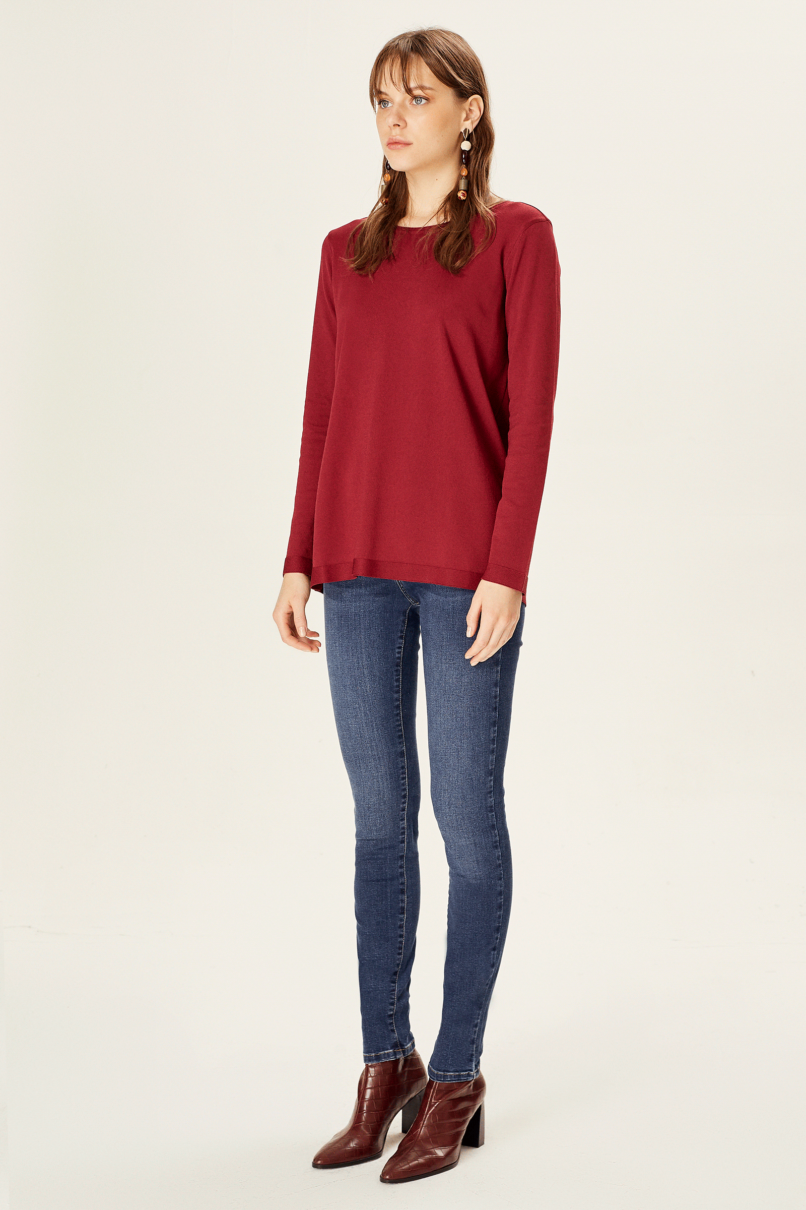 Yırtmaçlı Triko Bluz