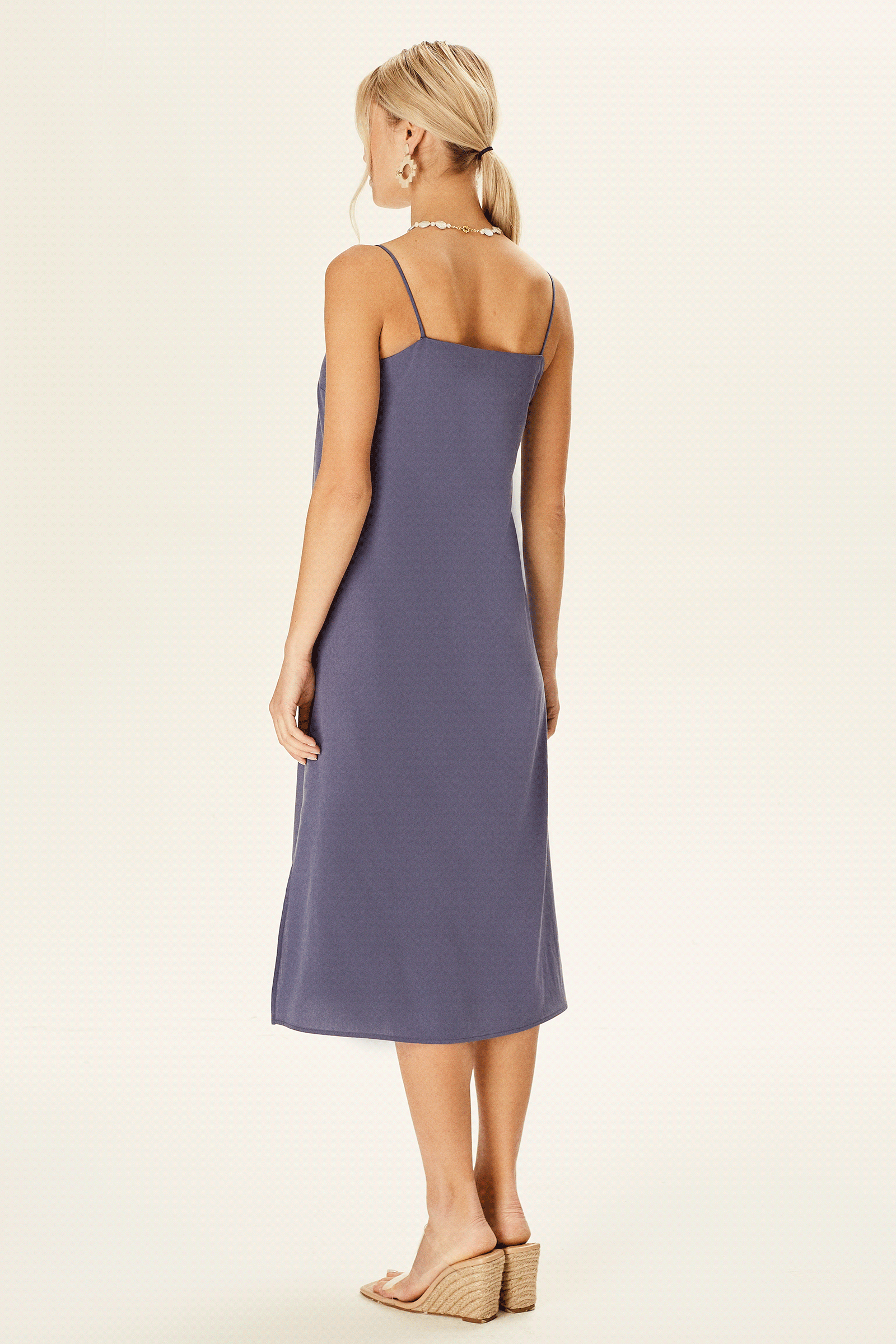 Yırtmaçlı Midi Boy Elbise