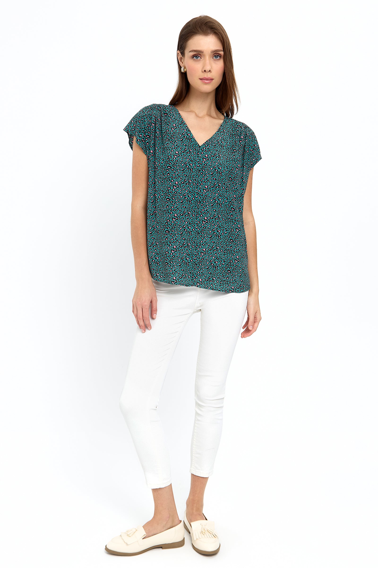 Omuzları Büzgülü Bluz