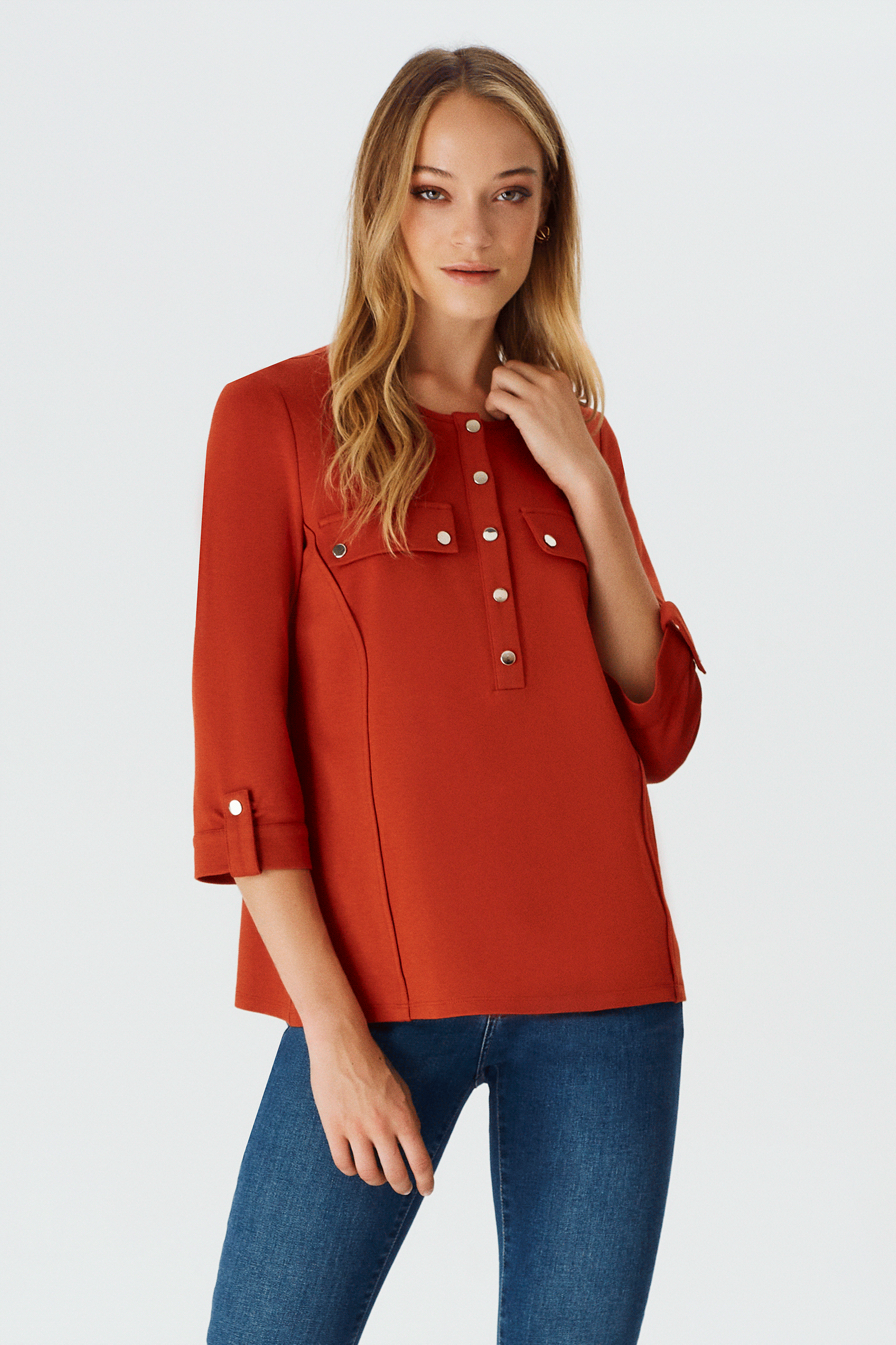 Çıtçıt Detaylı Örme Bluz