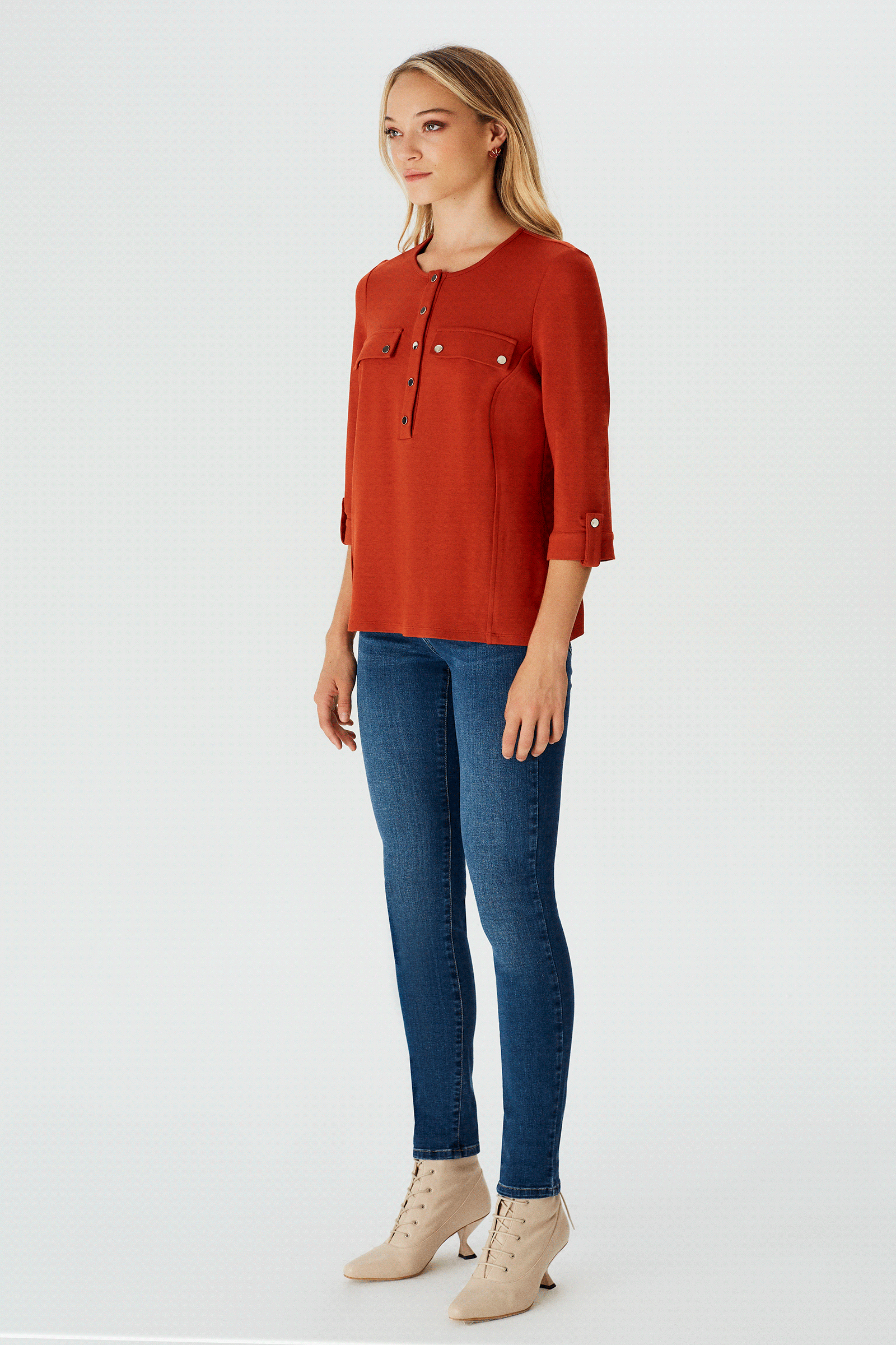 Çıtçıt Detaylı Örme Bluz