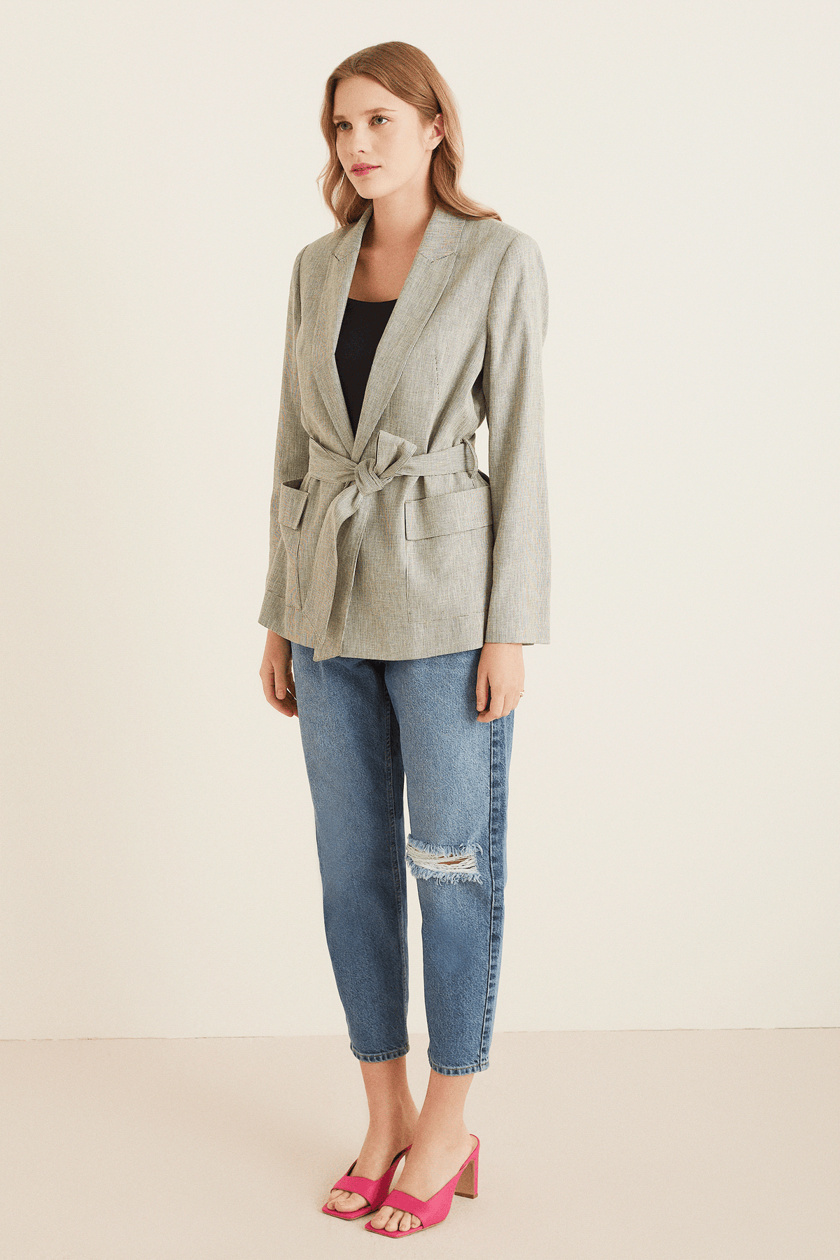 Kuşaklı Blazer Ceket