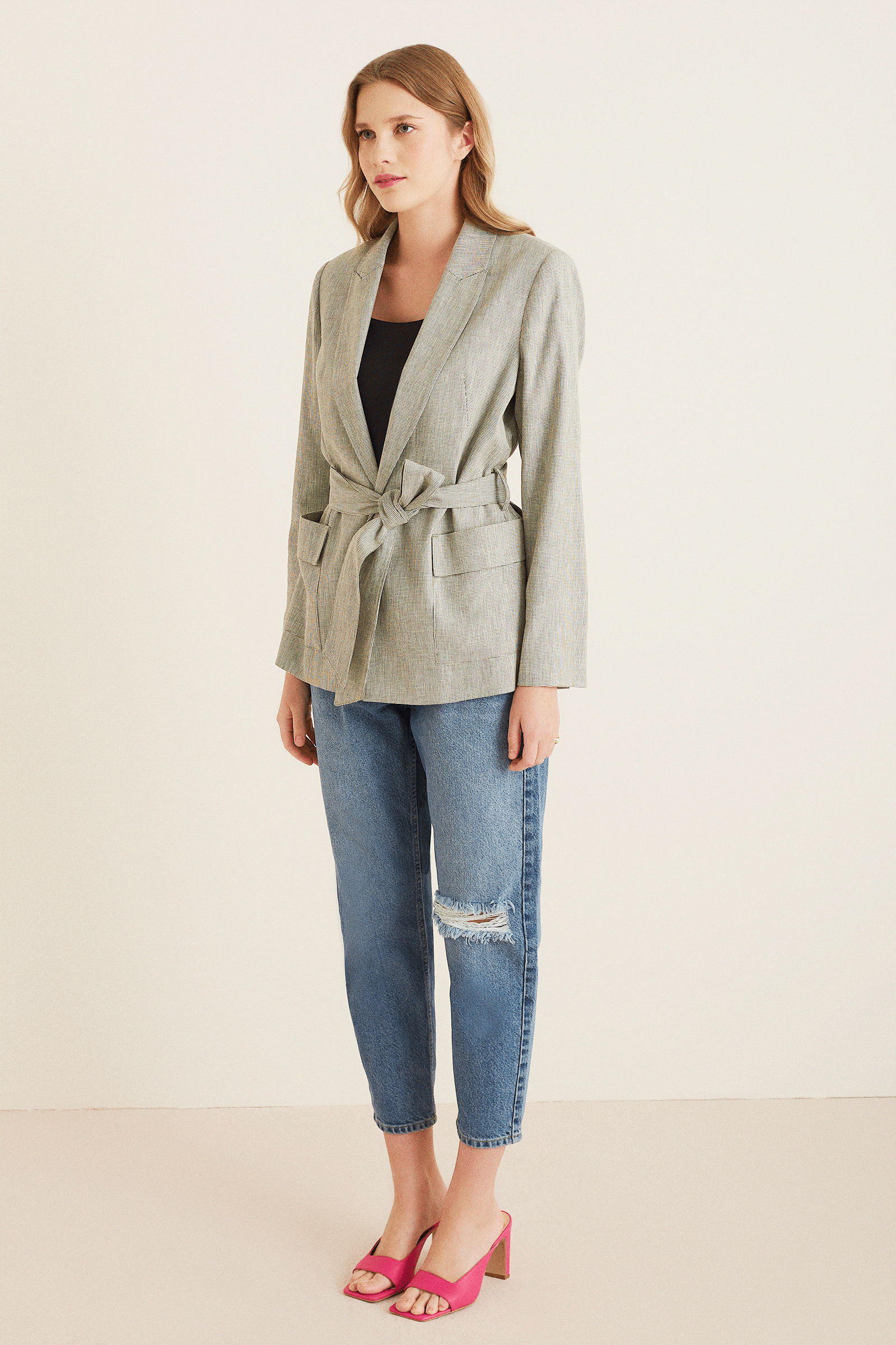 Kuşaklı Blazer Ceket