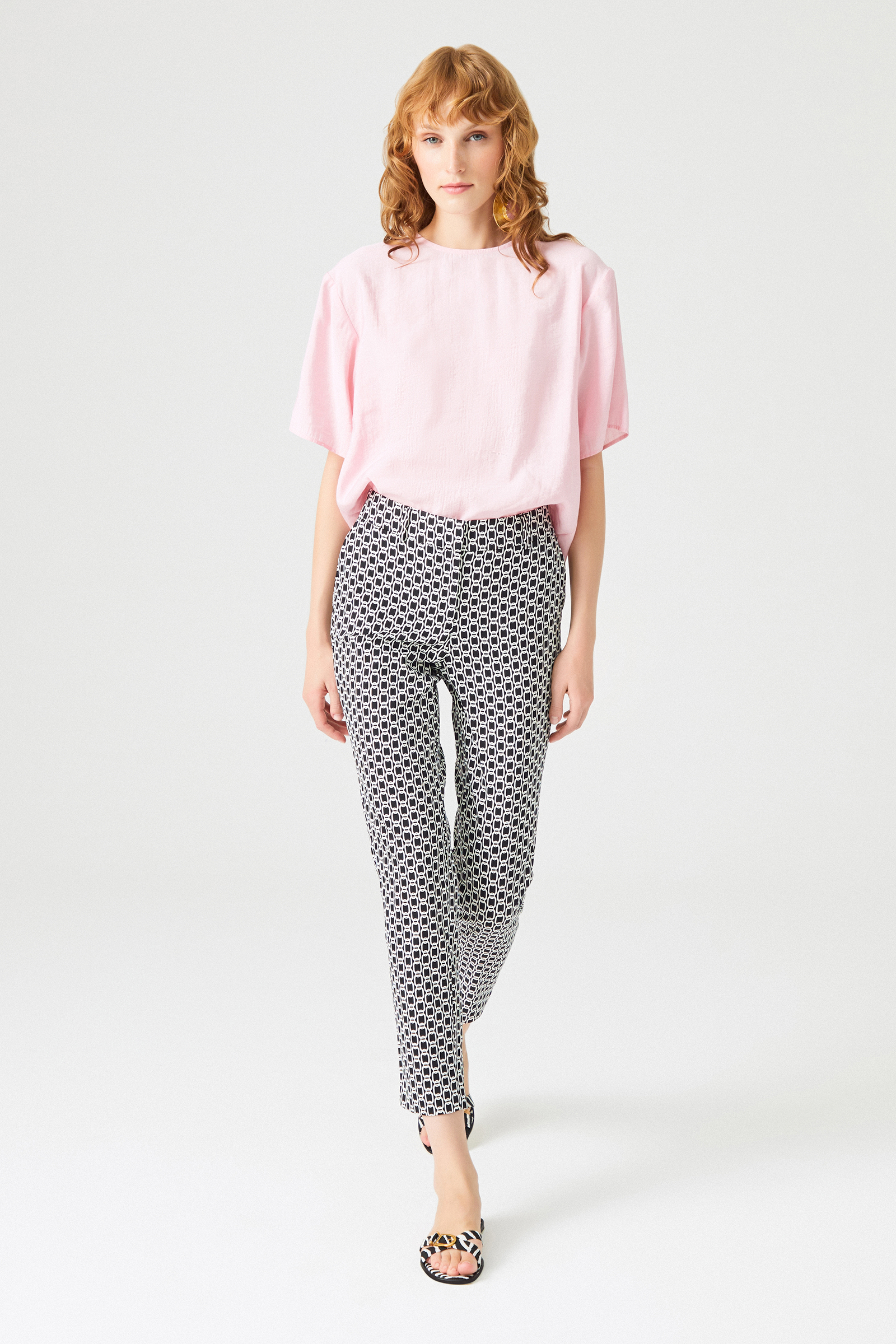 Desenli Bilek Boy Pantolon