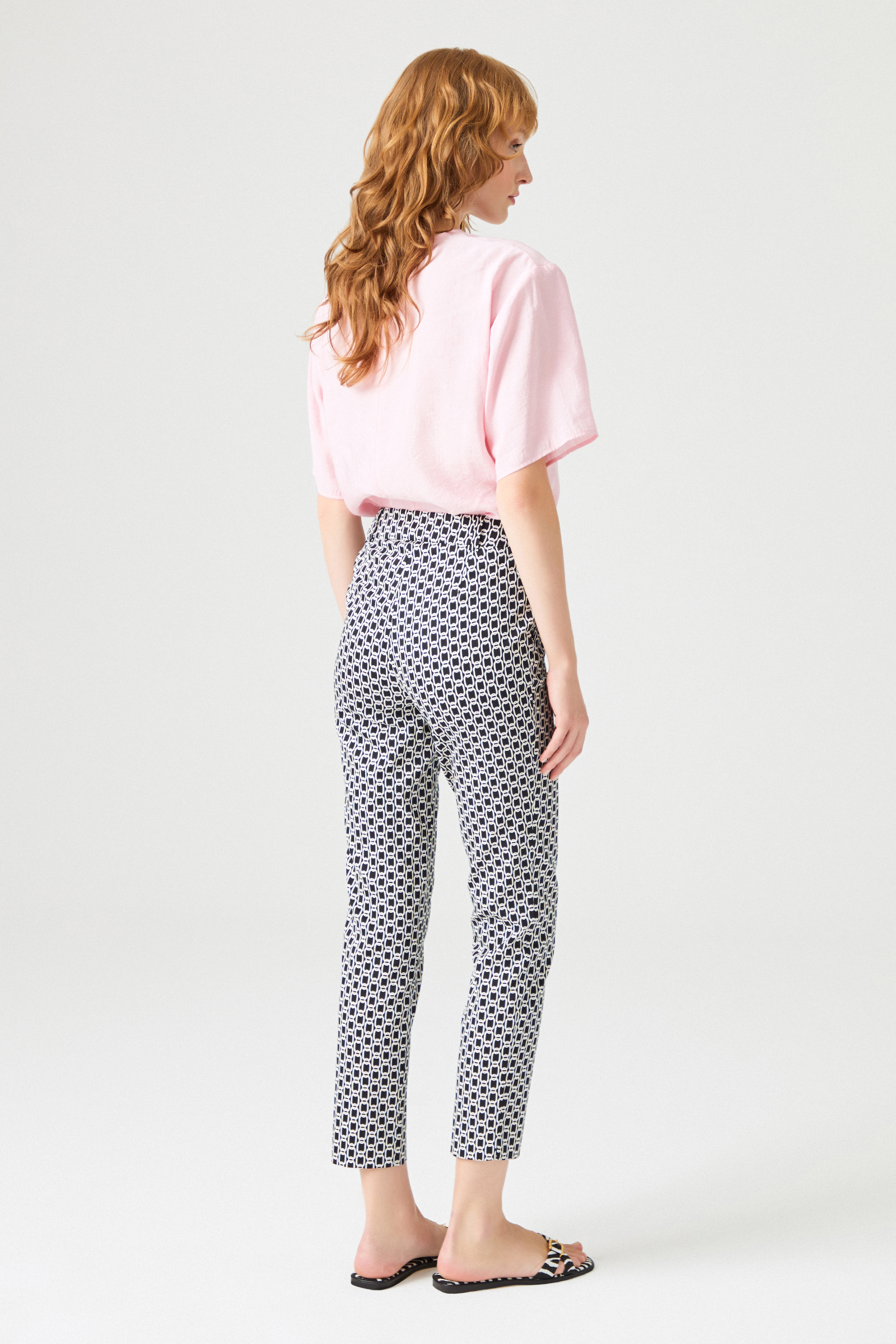 Desenli Bilek Boy Pantolon