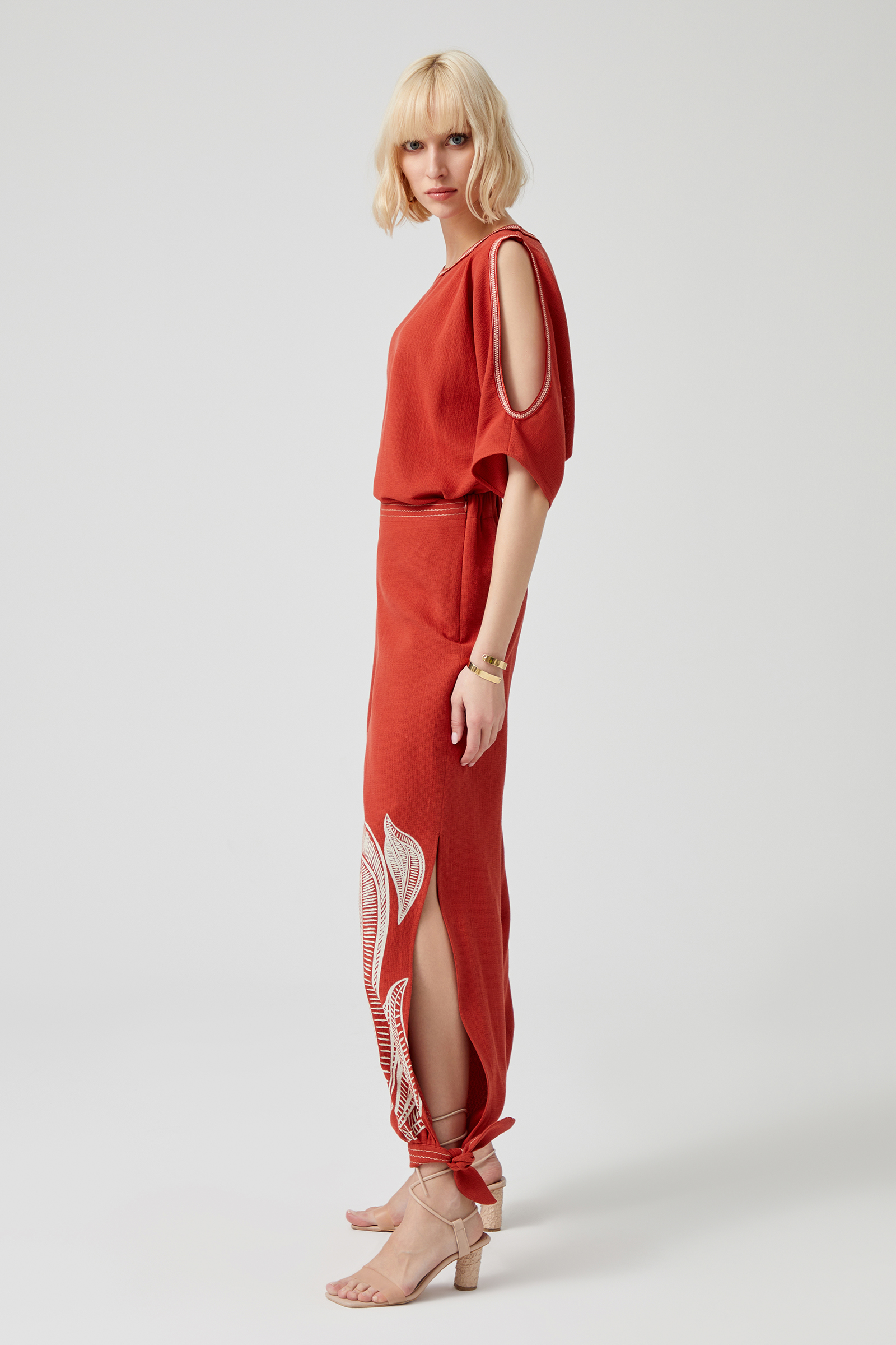 Baskılı Doğal Şalvar Pantolon