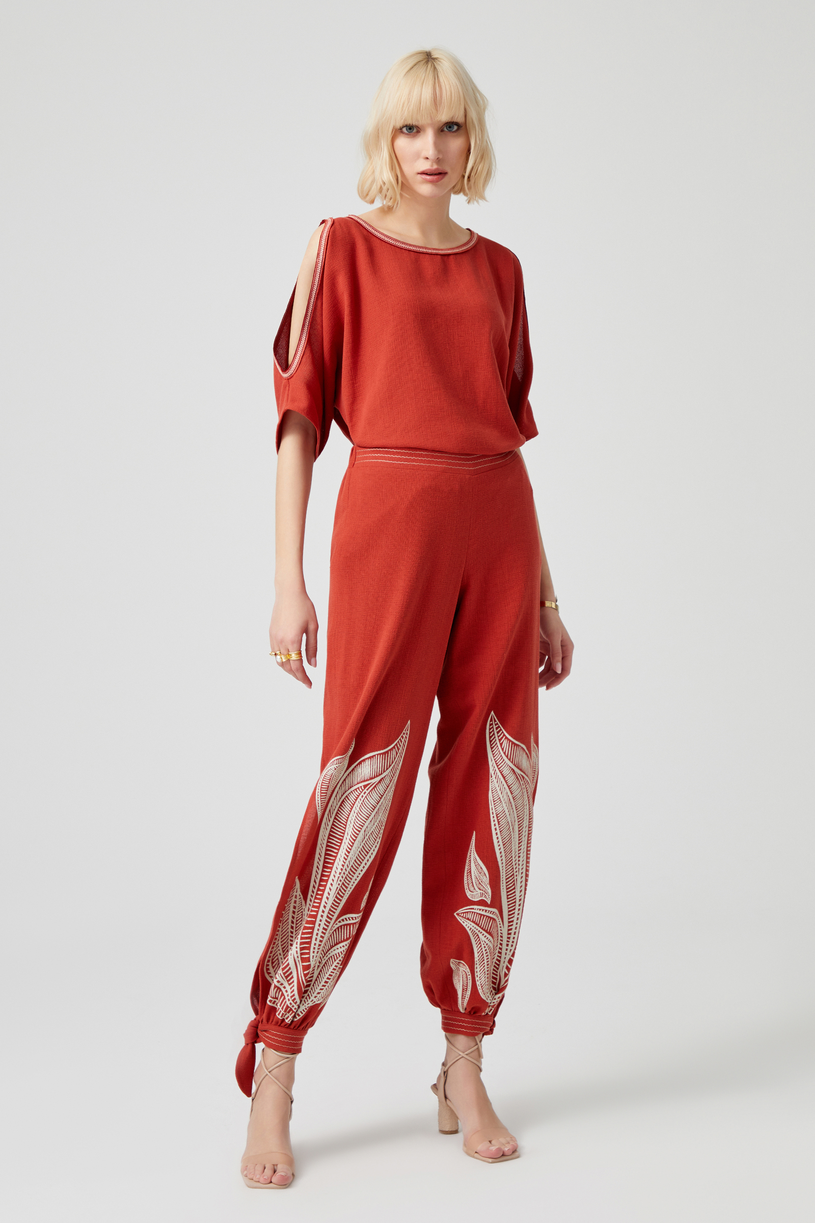 Baskılı Doğal Şalvar Pantolon