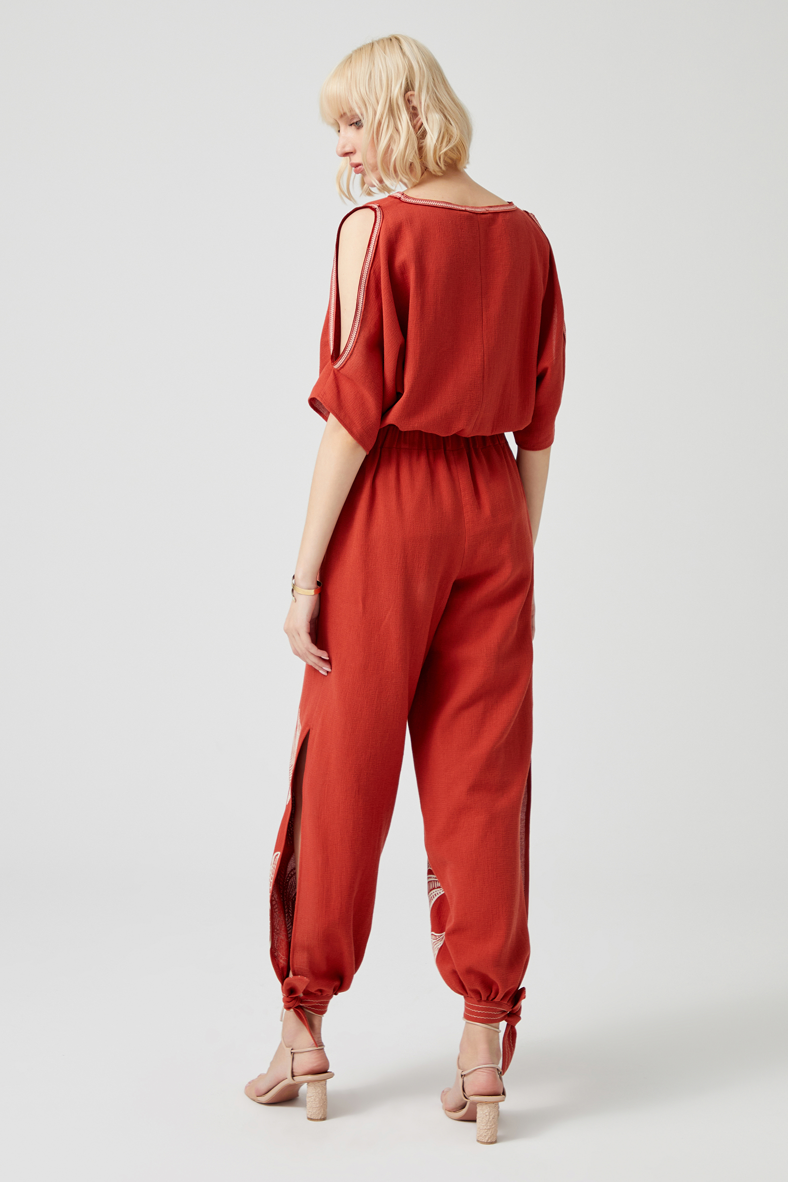 Baskılı Doğal Şalvar Pantolon