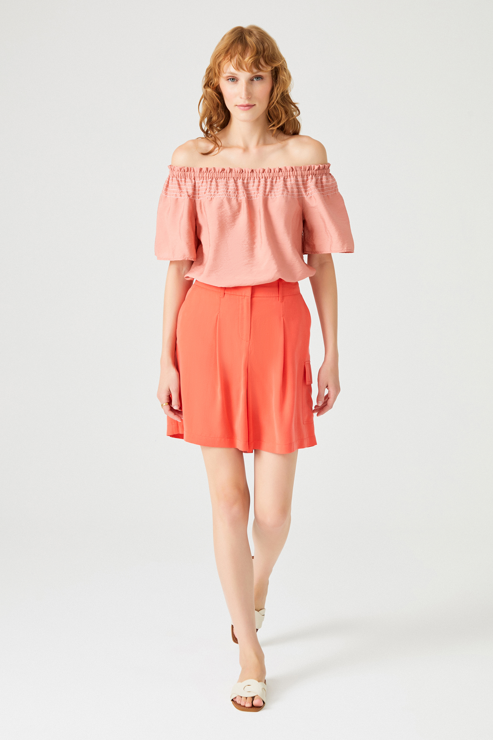 Kargo Cepli Tencel Şort