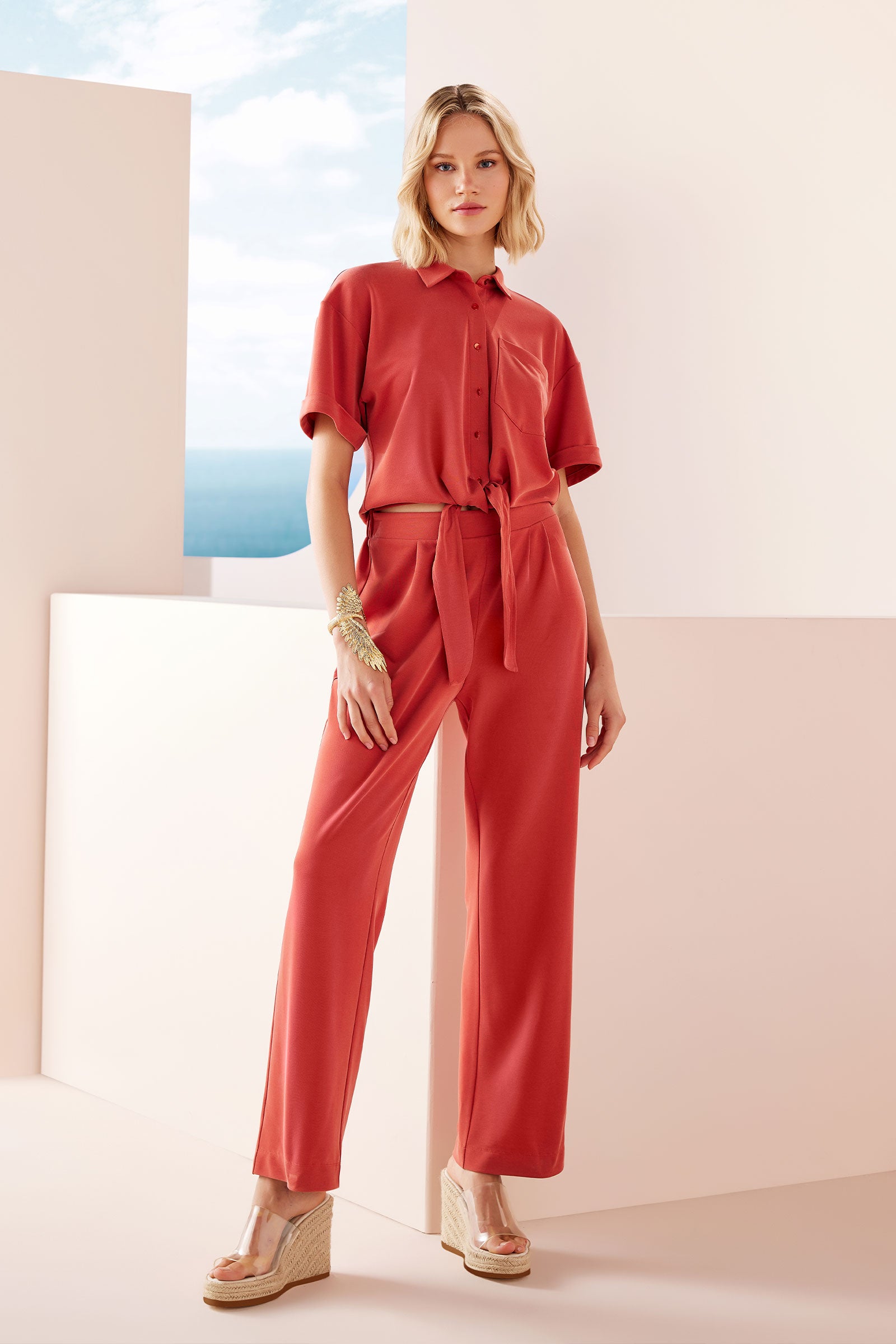 Bağlama Detaylı Örme Tulum