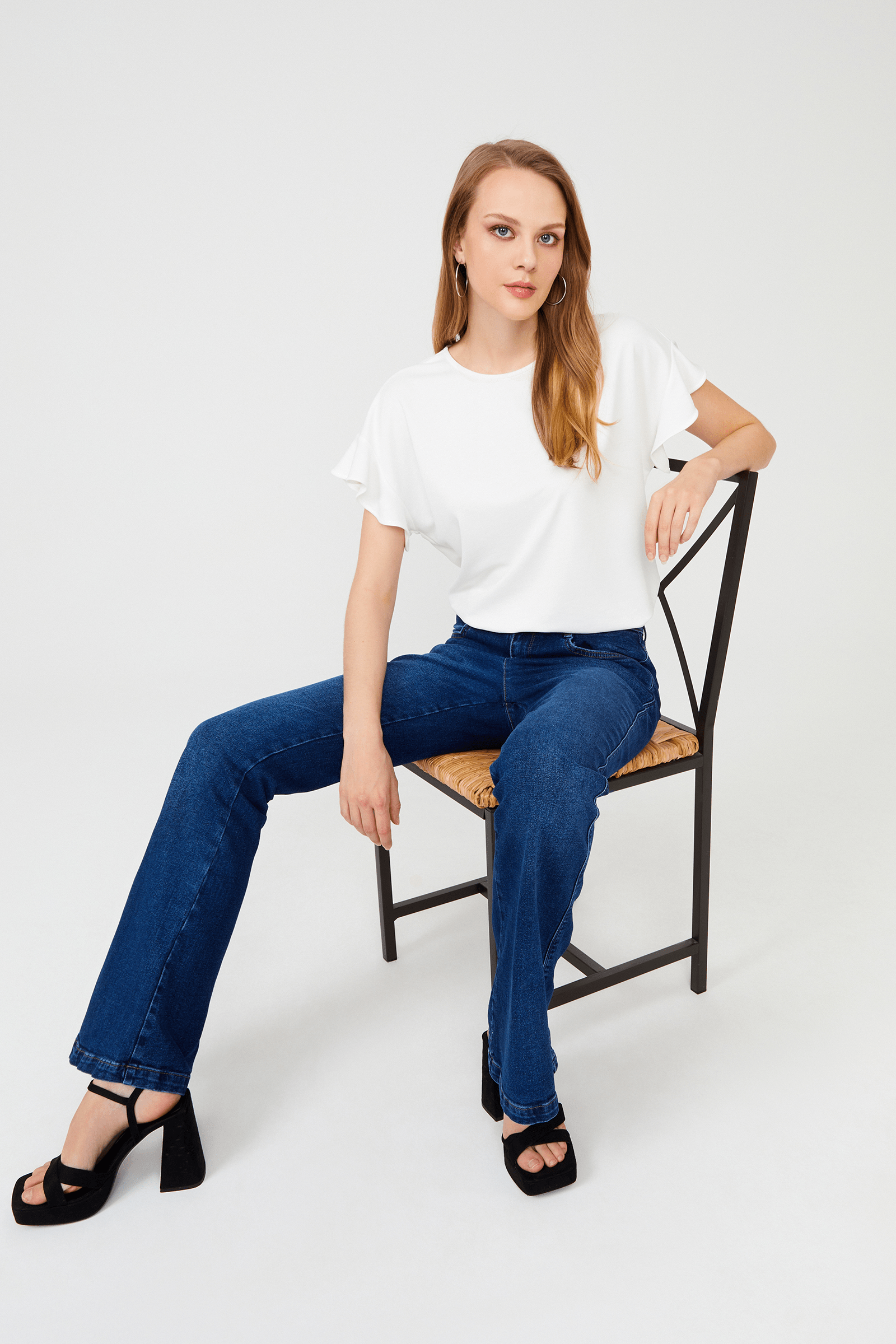 İspanyol Paça Denim Pantolon