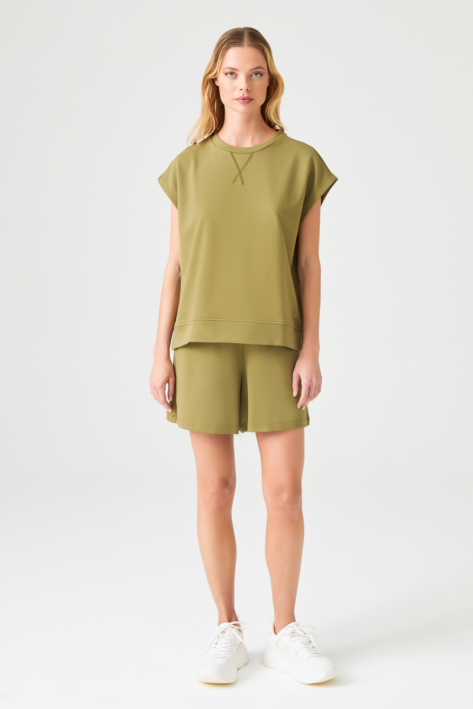 Geniş Kesim Pamuk Karışımlı Örme Bluz