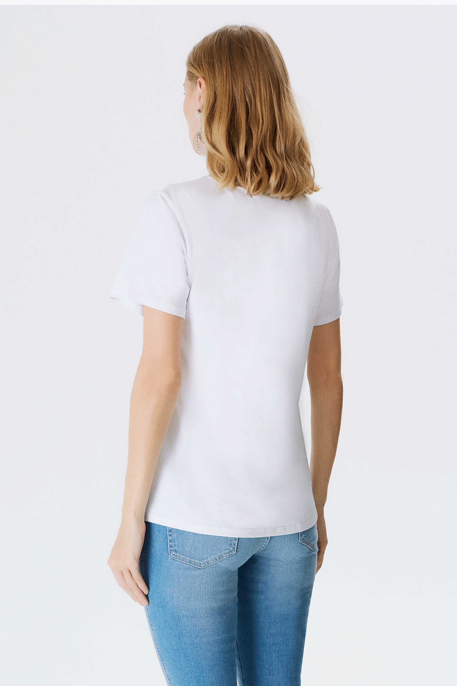 Baskılı Ve Taşlı T-shirt