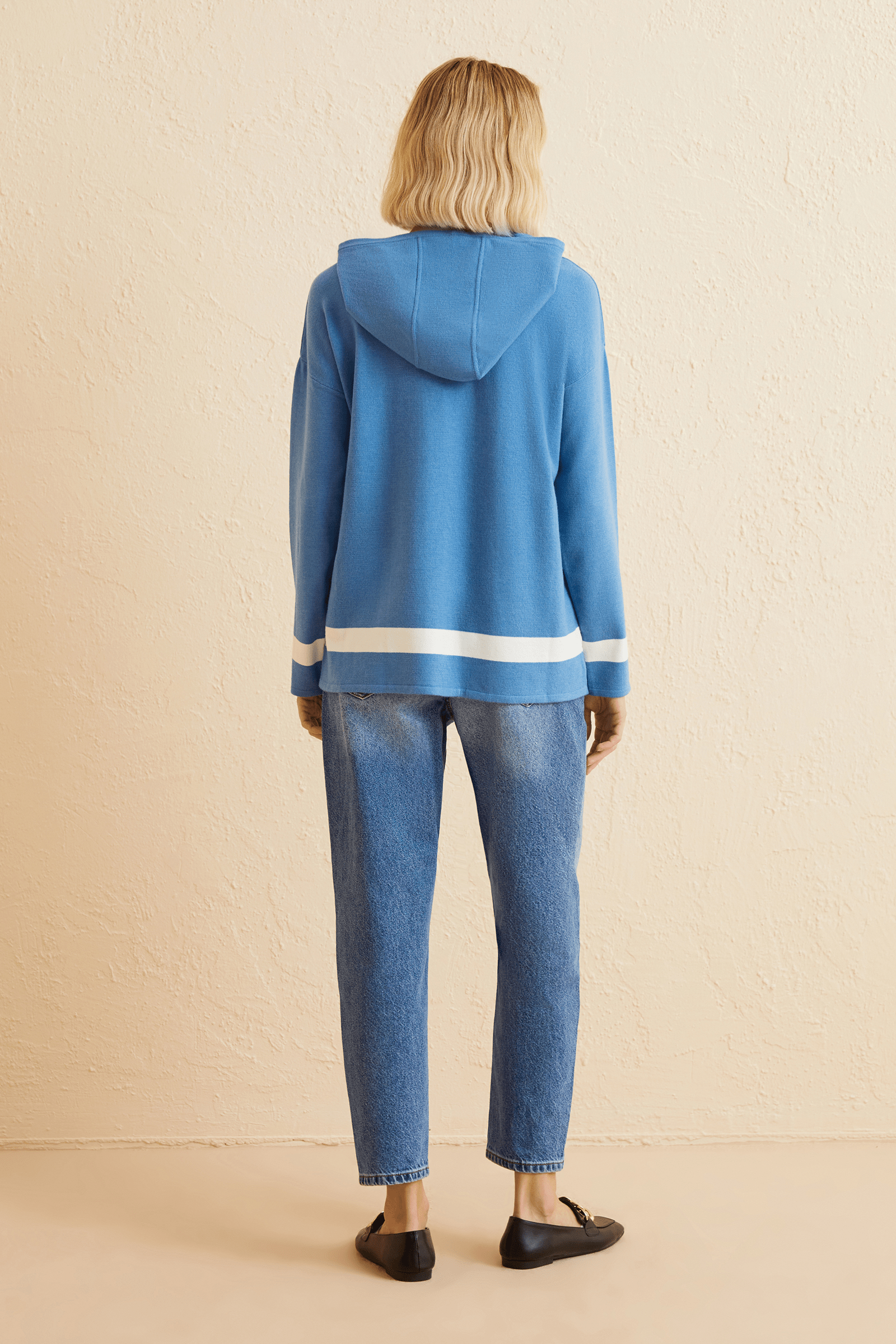 Kapüşonlu Triko Bluz