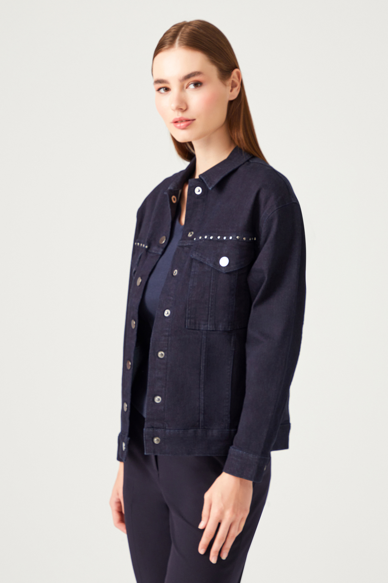 Zımbalı Denim Ceket