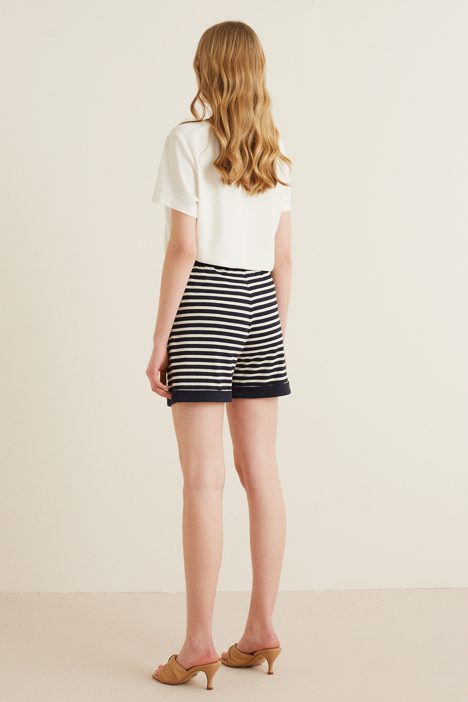 Çizgili Penye Şort