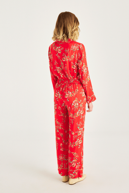 Uzun Kollu Desenli Pijama Takımı