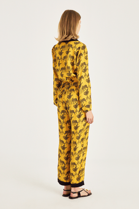 Uzun Kollu Desenli Pijama Takımı