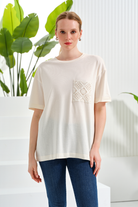 Dantel Cep Detaylı T-Shirt