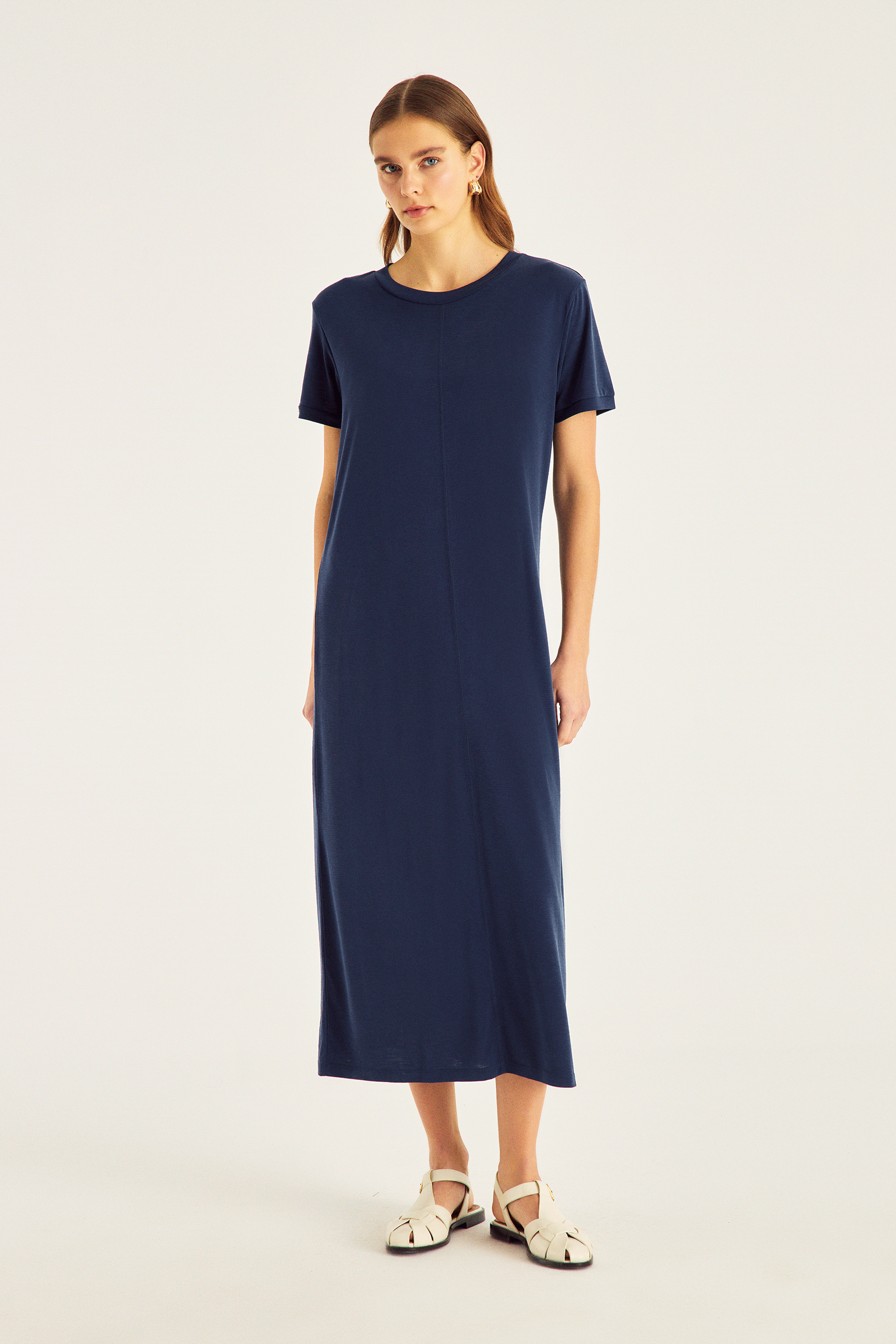 Midi Boy Örme Elbise