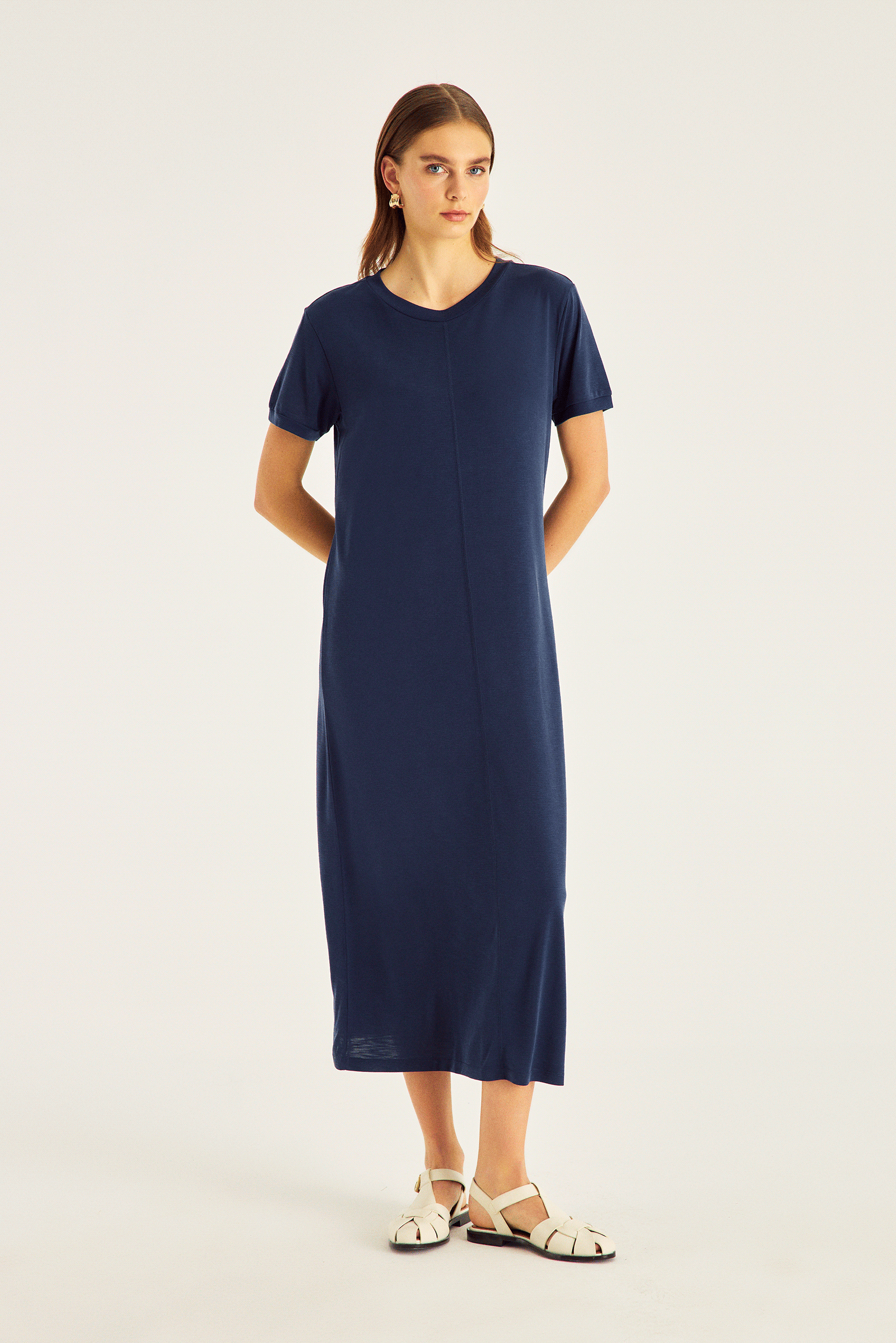 Midi Boy Örme Elbise