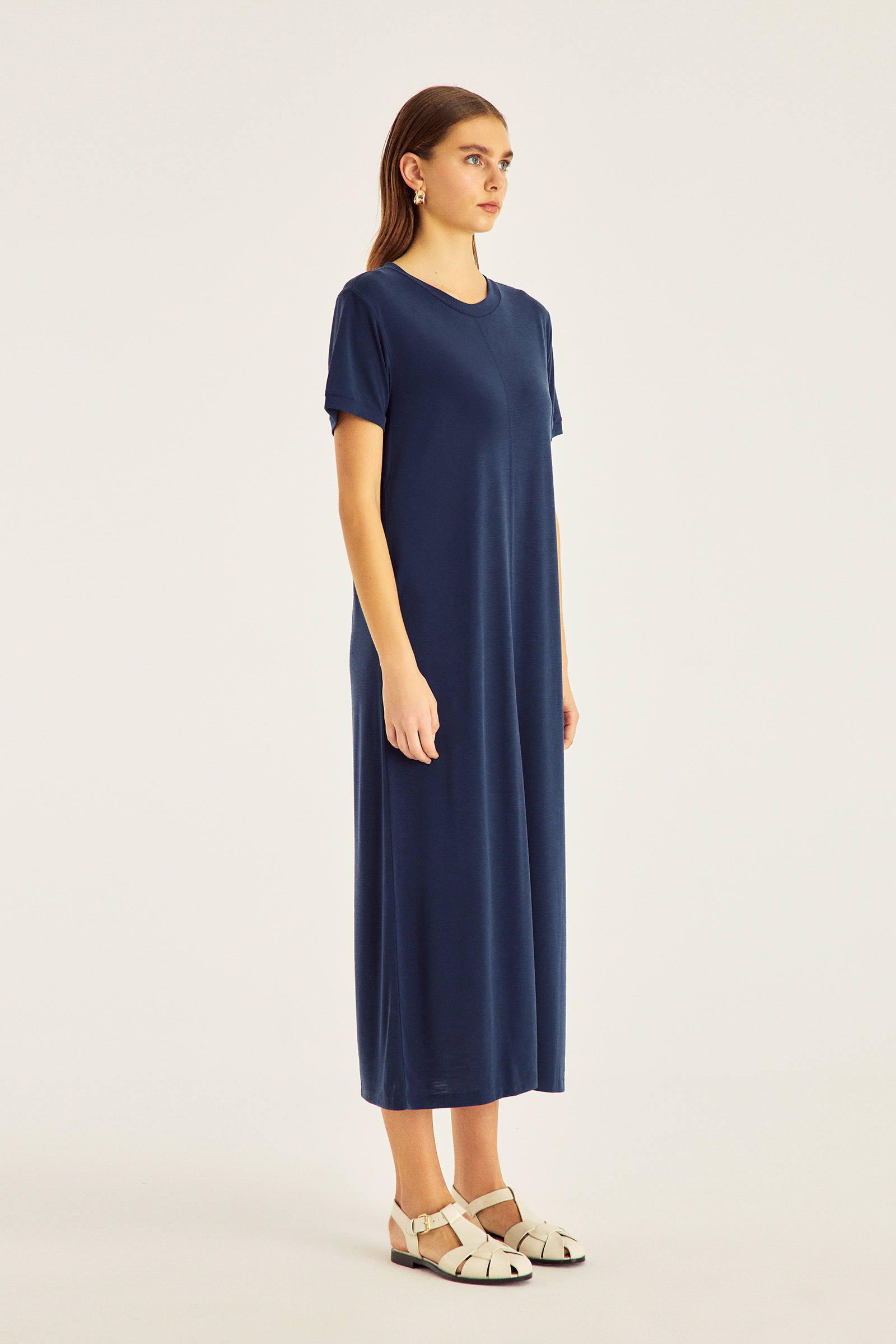 Midi Boy Örme Elbise