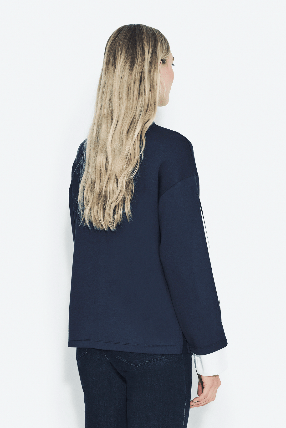 Kontrast Kollu Sweatshirt