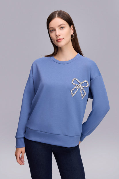 Taşlı Aksesuarlı SweatShıirt