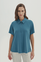 Polo Yaka Örme Bluz