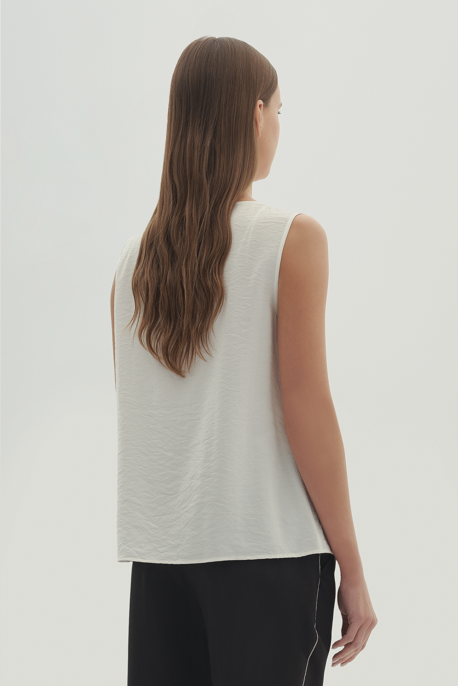 Asimetrik Yaka Kolsuz Bluz