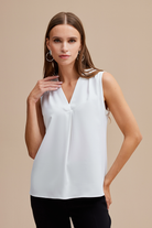 Pile Detaylı Kolsuz Bluz