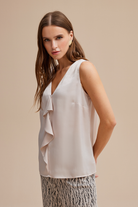 Fırfırlı Kolsuz Bluz