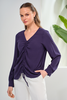 Önden Büzme Detaylı Bluz