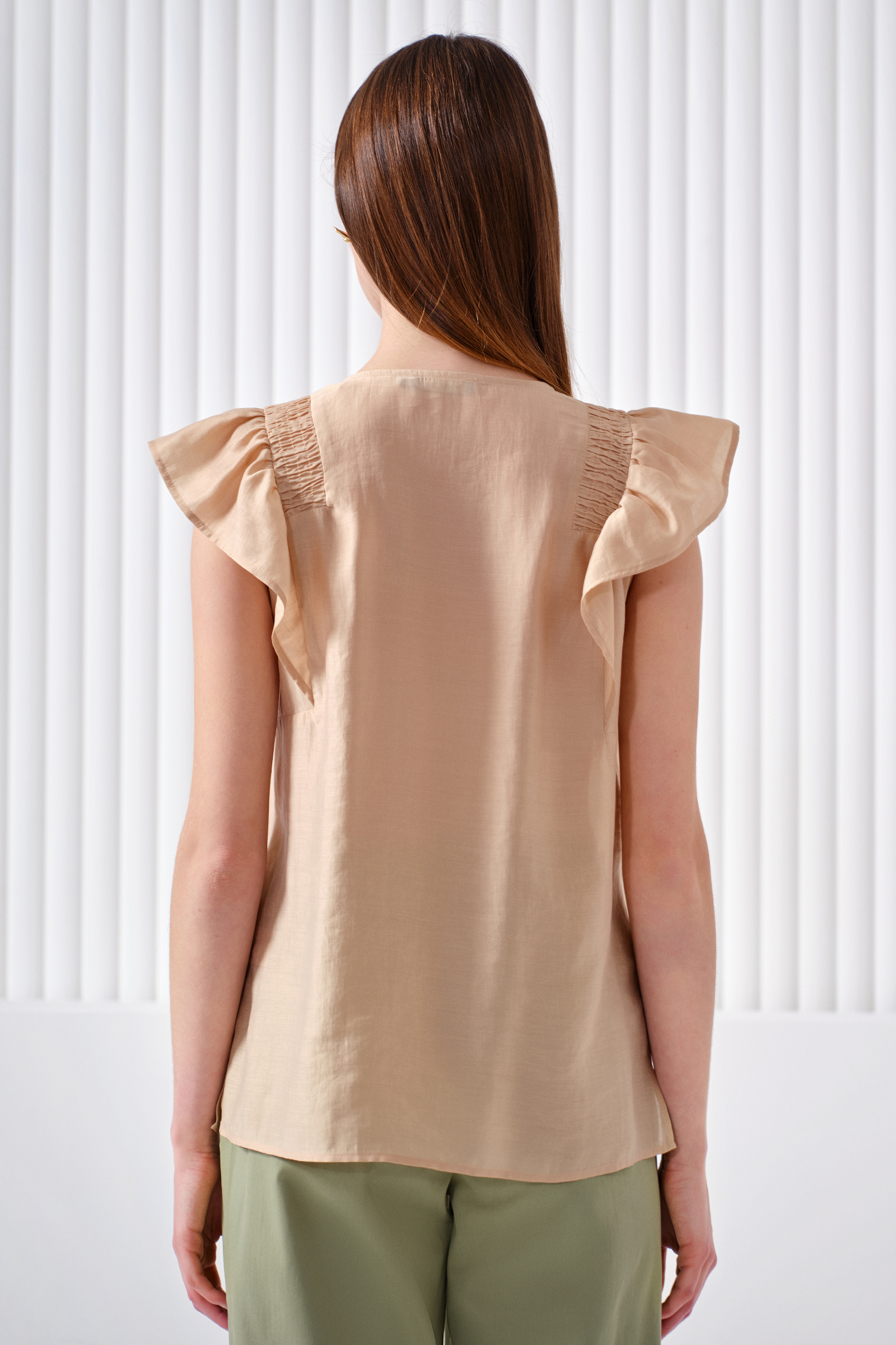 Kolu Fırfırlı Bluz