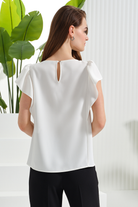 Taş Detaylı Kolu Fırfırlı Bluz