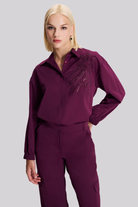 Taş Baskılı Saten Gömlek