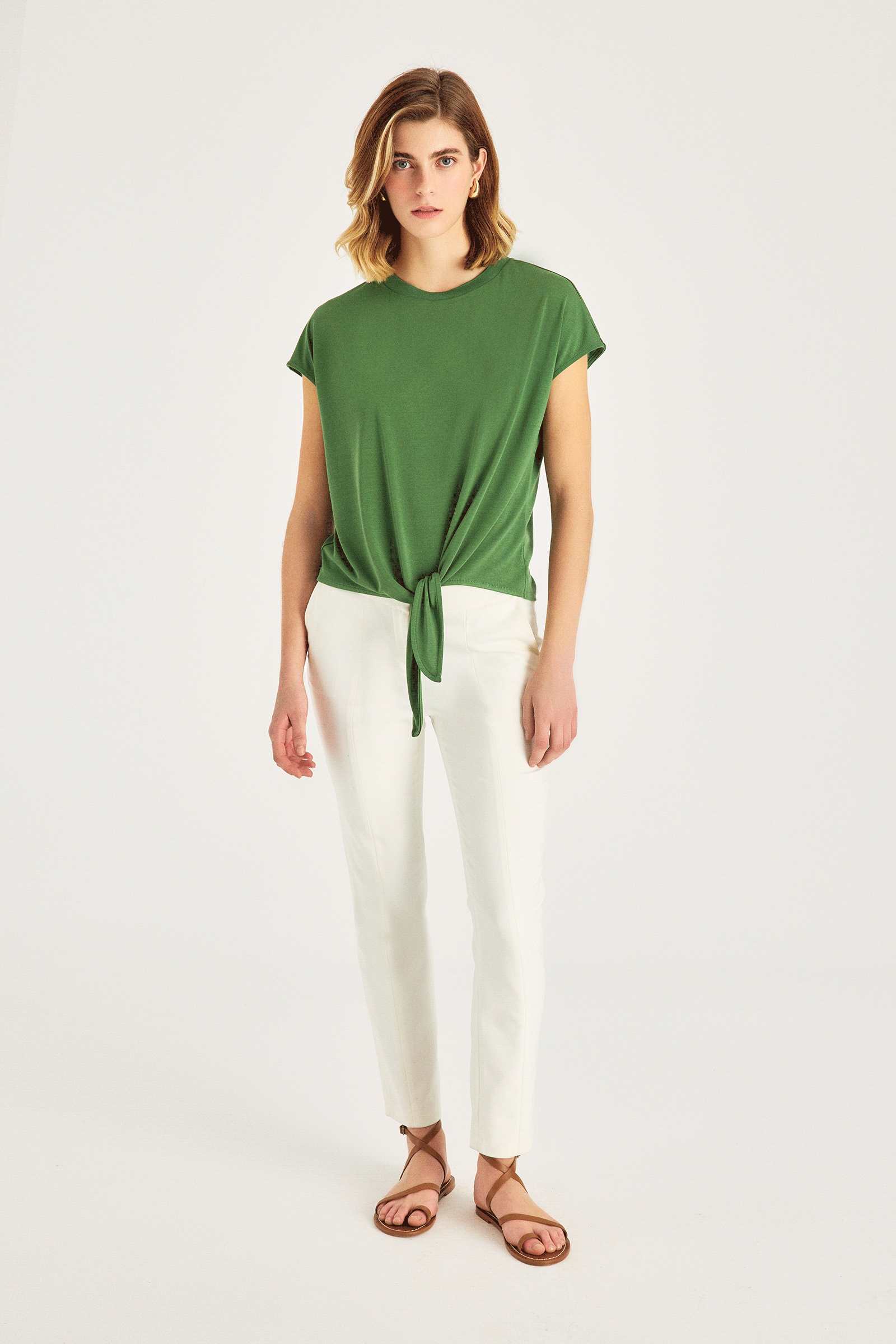 Önü Bağlamalı Örme Bluz