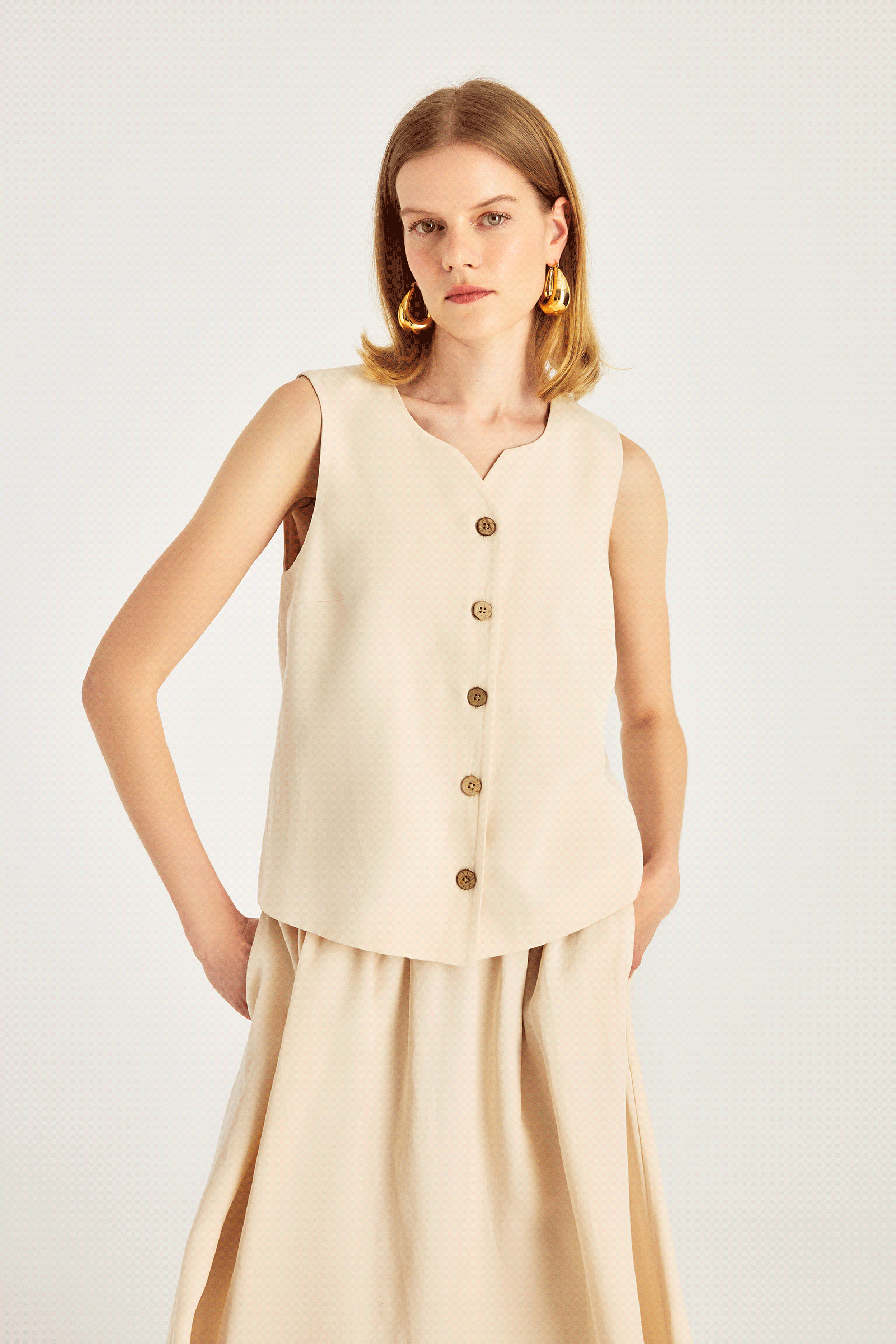 Yaka Detaylı Yelek