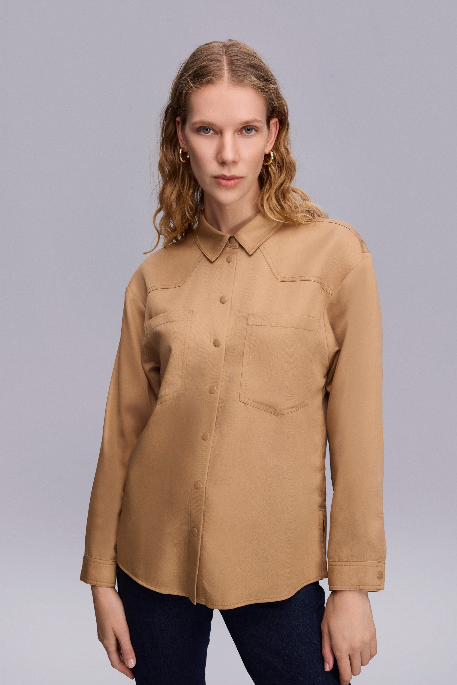 Çıtçıtlı Mint Spor Gömlek