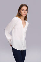 Fırfır Detaylı Saten Bluz