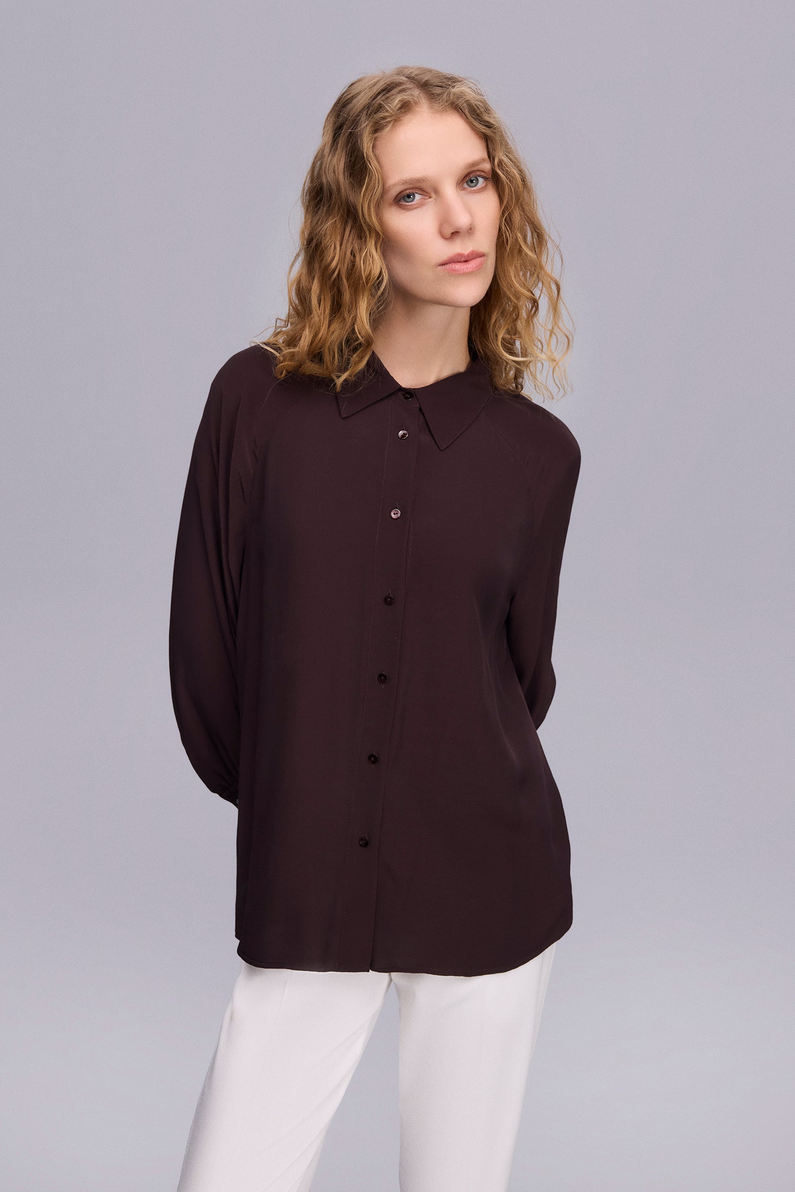 Geniş Kollu Desenli Gömlek