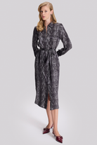 Yılan Desen Gömlek Elbise