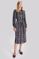 Yılan Desen Gömlek Elbise